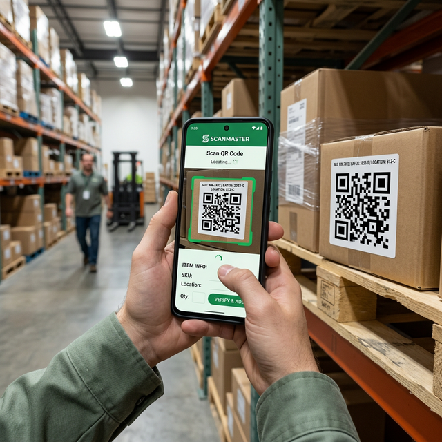 QR Code Scanner App in Warehouse